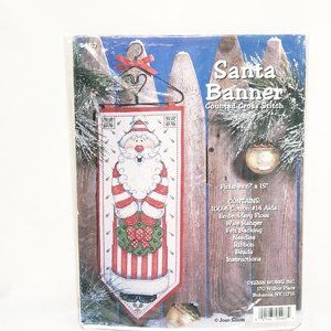 Santa Banner Counted Cross Stitch Kit Christmas Joan Elliott New 5467 Design